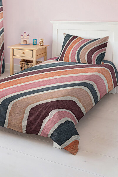 Realhomes Colorful Star Patterned Single Children's and Teenager's Room Pique Set Bedspread