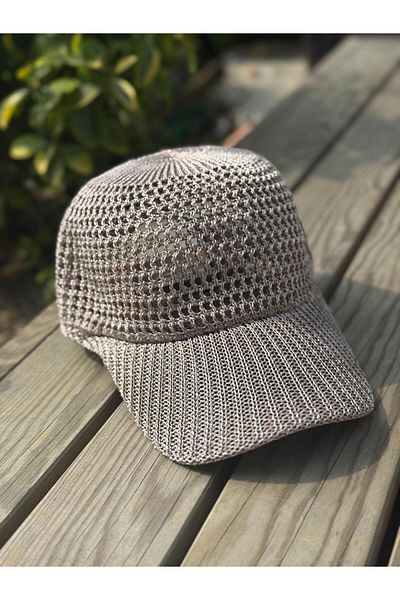 Axesoire 14717 Mink Knitted Drawstring Cap Hat