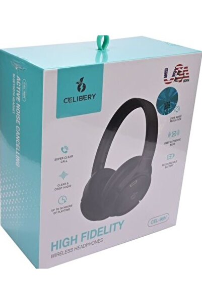 celibery سماعات رأس لاسلكية مقاومة للماء IPX5 مع خاصية إلغاء الضوضاء النشطة وسماعات رأس بلوتوث فوق الأذن