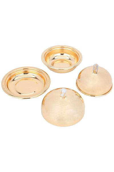 Alsaif Gallery Alif Gallery tofaria set with steel dates, 5 pieces, rectangular - gold