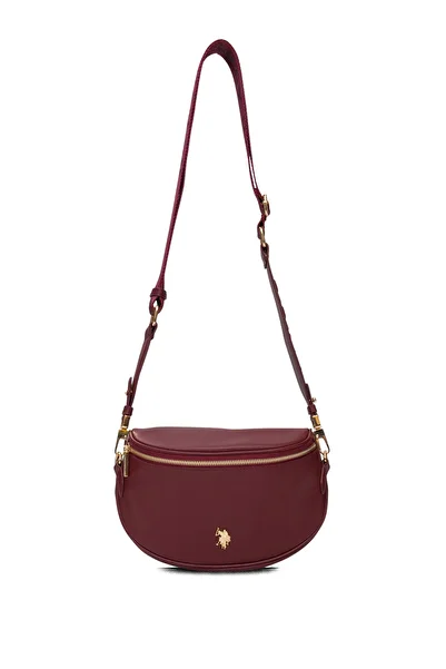 U.S. Polo Assn. حقيبة خصر نسائية باللون الأحمر الداكن Us25596