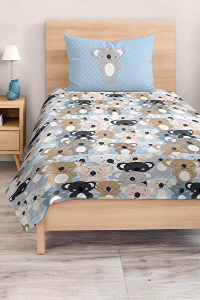 Realhomes مجموعة غطاء سرير بيكه لغرفة الأطفال والمراهقين منقوشة على شكل كوالا