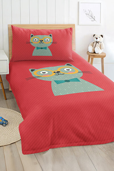 Realhomes Kitap Okuyan Şirin Kedi Desenli Tek Kişilik Çocuk ve Genç Odası Pik...