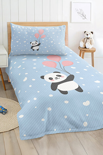 Realhomes مجموعة غطاء سرير لغرفة الأطفال والمراهقين منقوشة على شكل دمية دب لطيفة