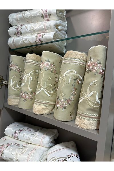 incisecrethome Bamboo Hand and Face Towel 1 Piece Embroidered 50* 90 cm