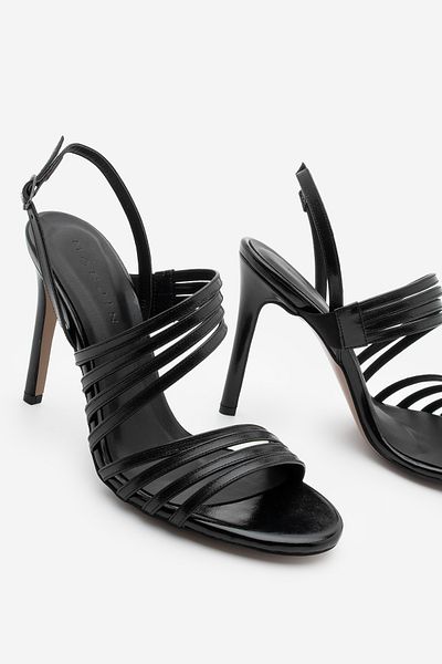 Marjin Women's Heeled Sandals Black Osvil_Elastic and Banded