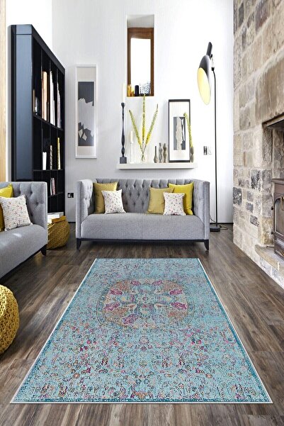 on the clouds Mavi Eskitme Desen Göbekli Yıkanabilir Kaymaz Taban Leke Tutmaz...