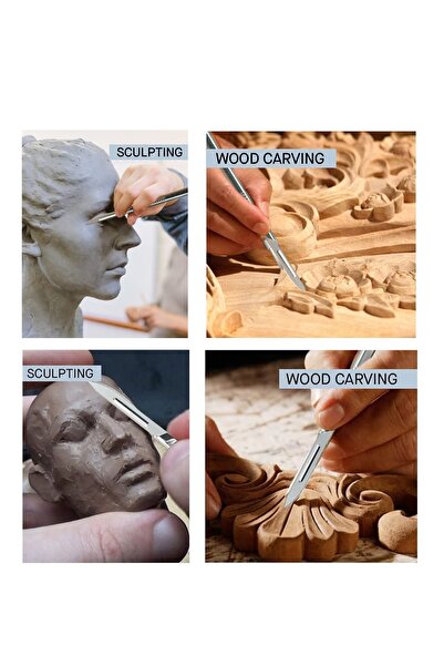 QBR Home Pack of 10 Number 21 Wooden Sculpture Carving Art Replacement Blade. Plug-In Type (Compatible with Sapa Number 4)