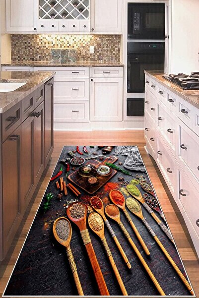 Genel Markalar Tahta Kaşıkta Baharat Desenleri Kaymaz Taban Leke Tutmaz Yıkan...