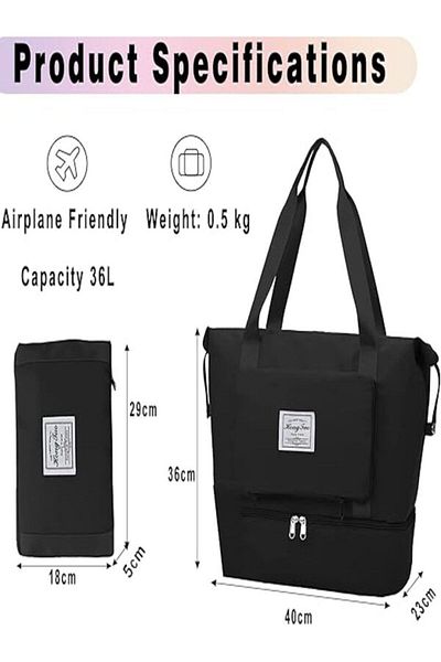 OLDSO Foldable Washable Waterproof Lightweight Large Travel Duffel Bag