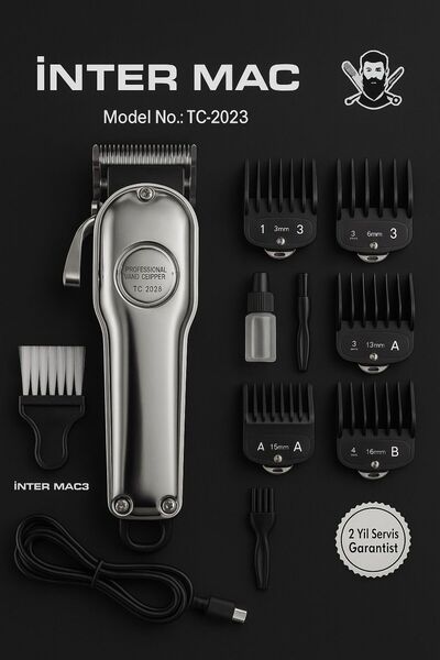 İNTER MAC3 İnter Mac3 Tc-2023 Profesyonel Şarjlı Tıraş Makinesi Çoğunluğun Te...