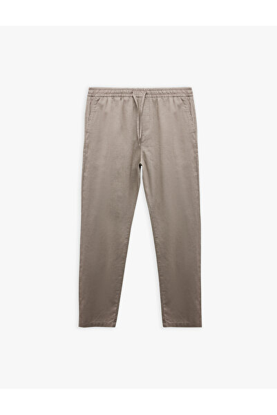 Koton Regular Fit Waist Lace-Up Trousers with Pocket Detail