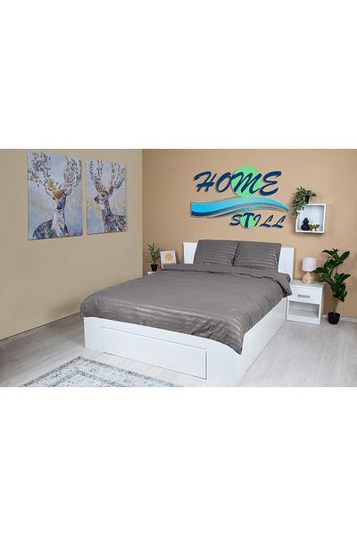 Home Still Microsatin damask linen 1 person, GREY