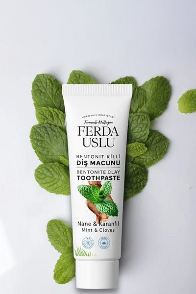 Fermente Mutfağım Bentonite Clay Natural Toothpaste - Sugar-Free, Fluoride-Free Whitening 50 ml