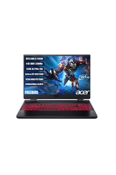 ACER Nitro 5 An515-58-544k Intel I5-12450h 8gb 512gb Rtx3050 15.6'' 144hz Fhd Freedos Nh.qfjey.007
