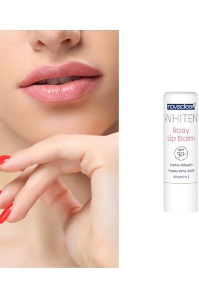 Novaclear Whiten Rosy Lip Balm with SPF 50+ – Nourishing Lip Lightening formula with Alpha Arbutin