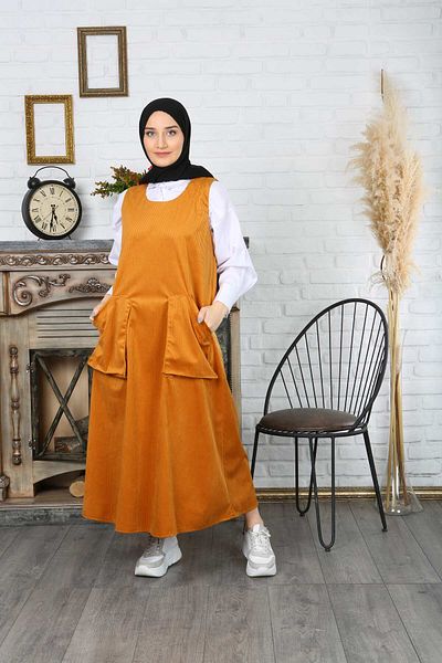 NİSUM MODA ROCHIE SALOPETĂ DE CATIFEA CU BUCĂȚI DUBLĂ