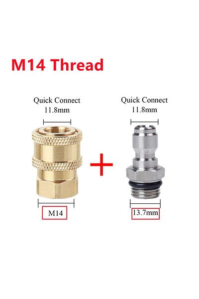 Choice M14 Set High Pressure Washer Connector 1/4 Inch Quick Connect & Disconnect Socket With M14 G/14 Thre