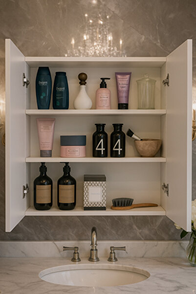 Bygolden Aynalı Raflı Banyo Dolabı