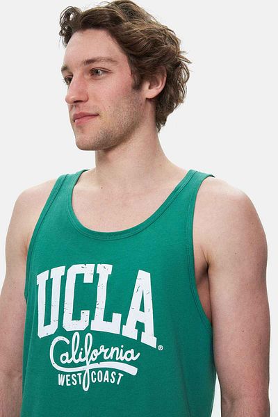 UCLA Pebble Green Zero Sleeve Oversize Printed Men's T-shirt