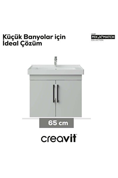 Creavit D20 65 Cm Kapaklı Lavabo Dolabı Beyaz Melamin
