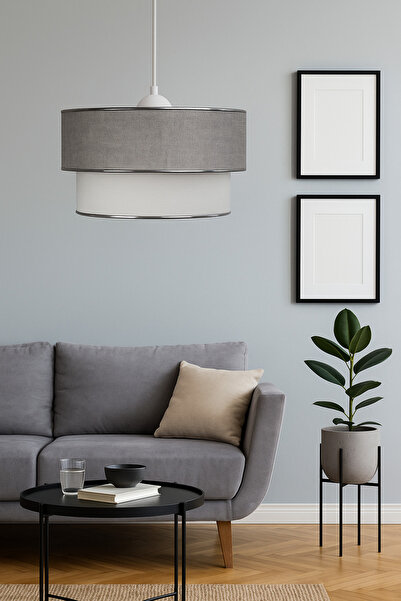 Genel Markalar Plastik Sakız Modern Tekli Sarkıt Avize Açık Gri K55 E27 Gri Modern Salon / Oturma Odası 81-90 cm 3