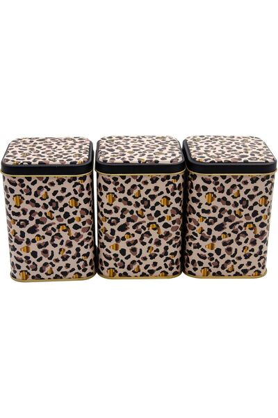 EVLE Erb25v4 Square Metal Storage Container 87x87x125, Set of 3, Leo