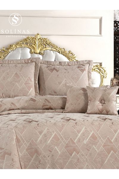 Solinas Collection Melina Double Mink Gold Glitter Cotton, Fiber Filled Bedspread