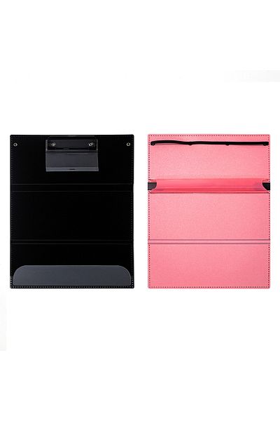 Choice Pink Nursing Clipboard Foldable Handheld Folders Portable Writing Board 3 Layers Secure Paper Grip F