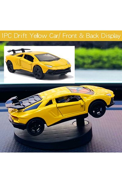Choice Yellow Drift Drift Car Dashboard Toy Model Swing Turning Cool Sports Race Auto Ornaments Interior Ac