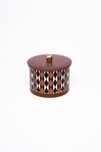 EVLE Circus Patterned Round Metal Storage Container 14 Cm, Food Container - Organizer 17.5 Cm X 13 Cm Er145-t8
