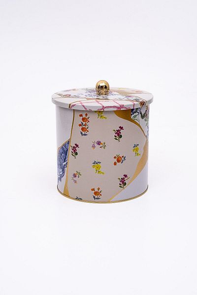 EVLE Kint Sugi Patterned Food Storage Container - Metal Storage Container 17.5 cm X 18 Cm, 4.1 Liter, Er147-3I