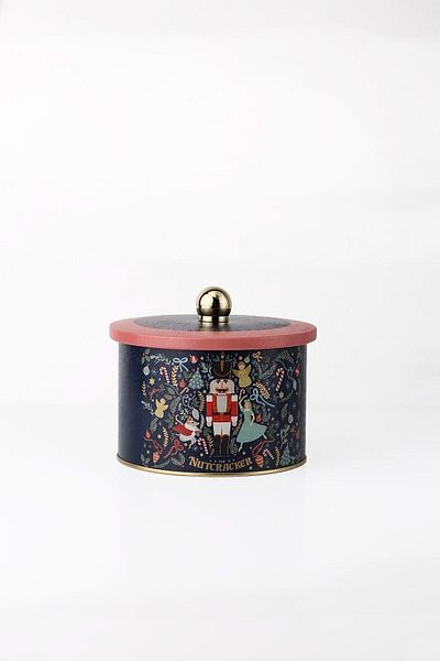 EVLE Metal Multi-Purpose Textured Storage Container, Decorative Storage Box 14 Cm, Tales Nutcracker Er141-v1