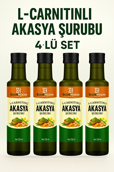 BİZİMHEKİM ŞİFA EVİ Detox Form Şurubu – L-carnitin & Matcha Akasya Gamı | Yağ Metabolizmasını Destekler 250 ml (4 ADET)