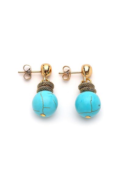 Mon Reve Ocean Knot Turquoise Natural Stone Earrings