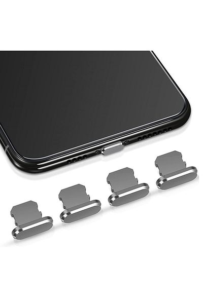 Choice Grey 4pcs Aluminum Alloy Anti Dust Plug For Iphone 14 13 12 Pro Max 11 Mini Xs 8 Plus Ipad Airpods A
