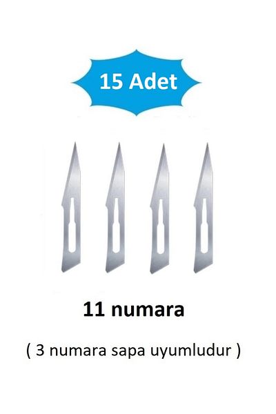 QBR Home Pack of 15 11 Number Wooden Sculpture Carving Art Replacement Blade. Pass-Through Type (Compatible with Number 3 Handle)