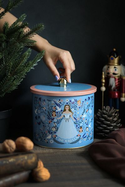 EVLE Tales Patterned Food Storage Container - Metal Storage Container 17.5 Cm X 15.5 Cm Er146-u9