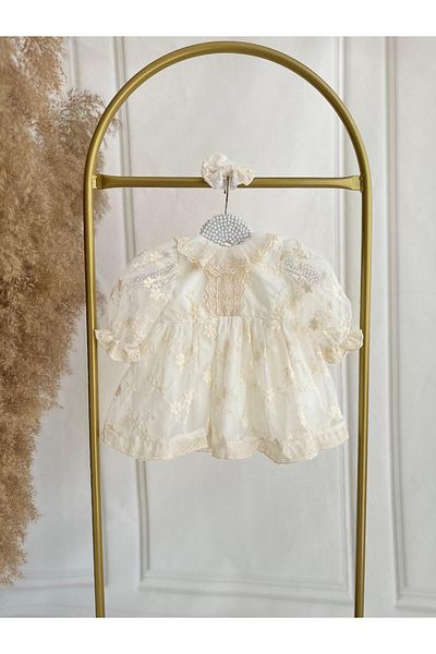 Hobidik Baby Cream Vintage Dress Set
