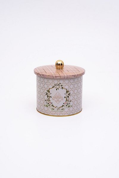 EVLE Round Metal Crap Rough, 14 cm X 12.5 cm Organization器具 Rosy Pattern