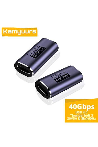 Choice 1pcs Usb4.0 Thunderbolt3 40gbps Type C Female To Type C Female Coupler Adapter For Super Fast Charge