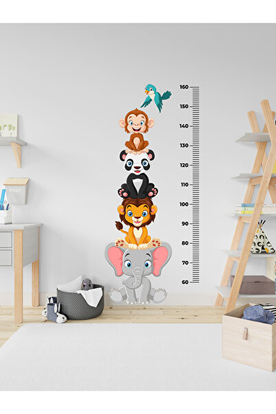 MAARS Sevimli Hayvanlar Temalı Boy Ölçer Çocuk Odası Çok Amaçlı Dekoratif Met...
