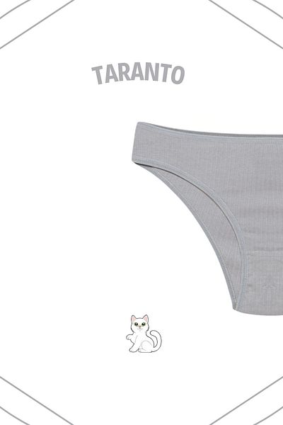 MİSTİRİK Taranto Model Ribbed Fabric High Waist Breathable Soft Fabric Slip Panties Gray Color
