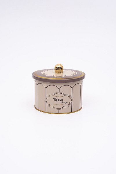 EVLE Metal Multi-Purpose Textured Storage Container, Decorative Storage Box 14 Cm, Retro Er141-u6