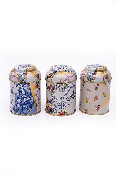 EVLE 3-Piece Metal Storage Container Set 9 Cm Food Container Jar Set, Kint Sugi Erb05u5