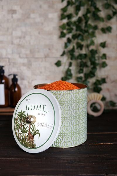EVLE Food Storage Container with Forrest Pattern - Metal, 17.5cm X 18cm, 4.1L, Er147-4G