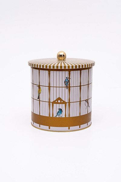 EVLE Bird Cage Patterned Food Storage Container - Metal Storage Container 17.5 cm X 18 Cm, 4.1 Liter, Er147-T7