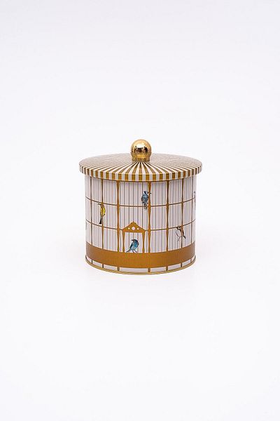 EVLE Bird Cage Patterned Round Metal Storage Container, Food Storage Container - 14 X 12.5 Cm, 1.7 Lt, Er142-T7