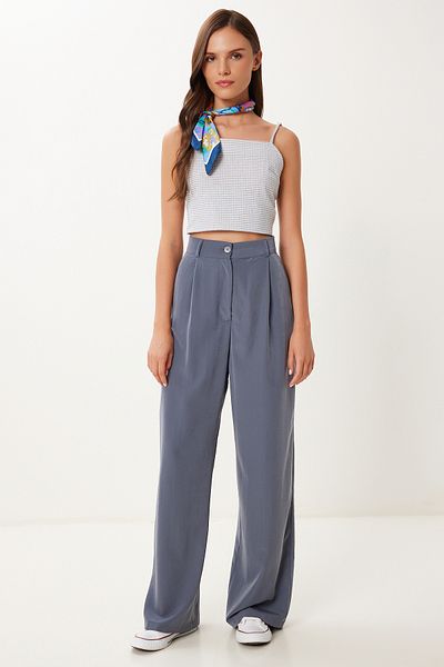 Lovelyİstanbul Flowy Ayrobin Palazzo Pants Smoke Lrv0020