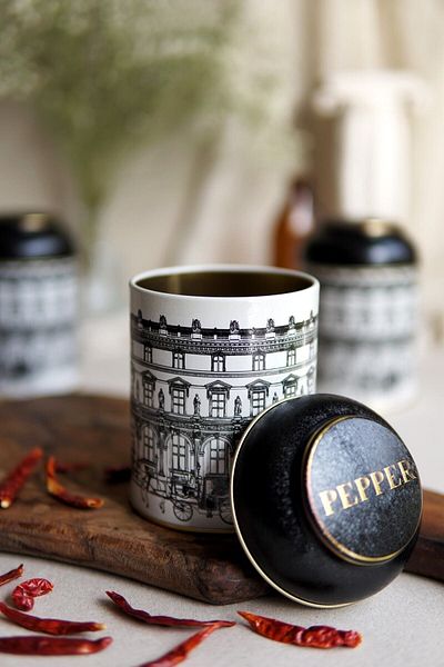 EVLE Er080-3l City Pepper Patterned Spice Jar 0.6 Lt